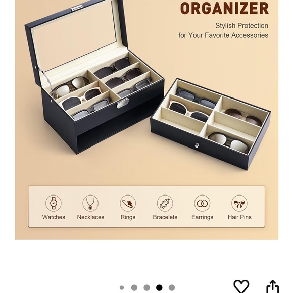 Black Sun Glasses Organizer Box - Picture 3 of 16